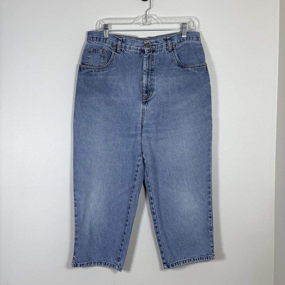 Vintage Generra Women Jeans Capris Size 14 Blue Cropped Cotton Y2K Butter Mom